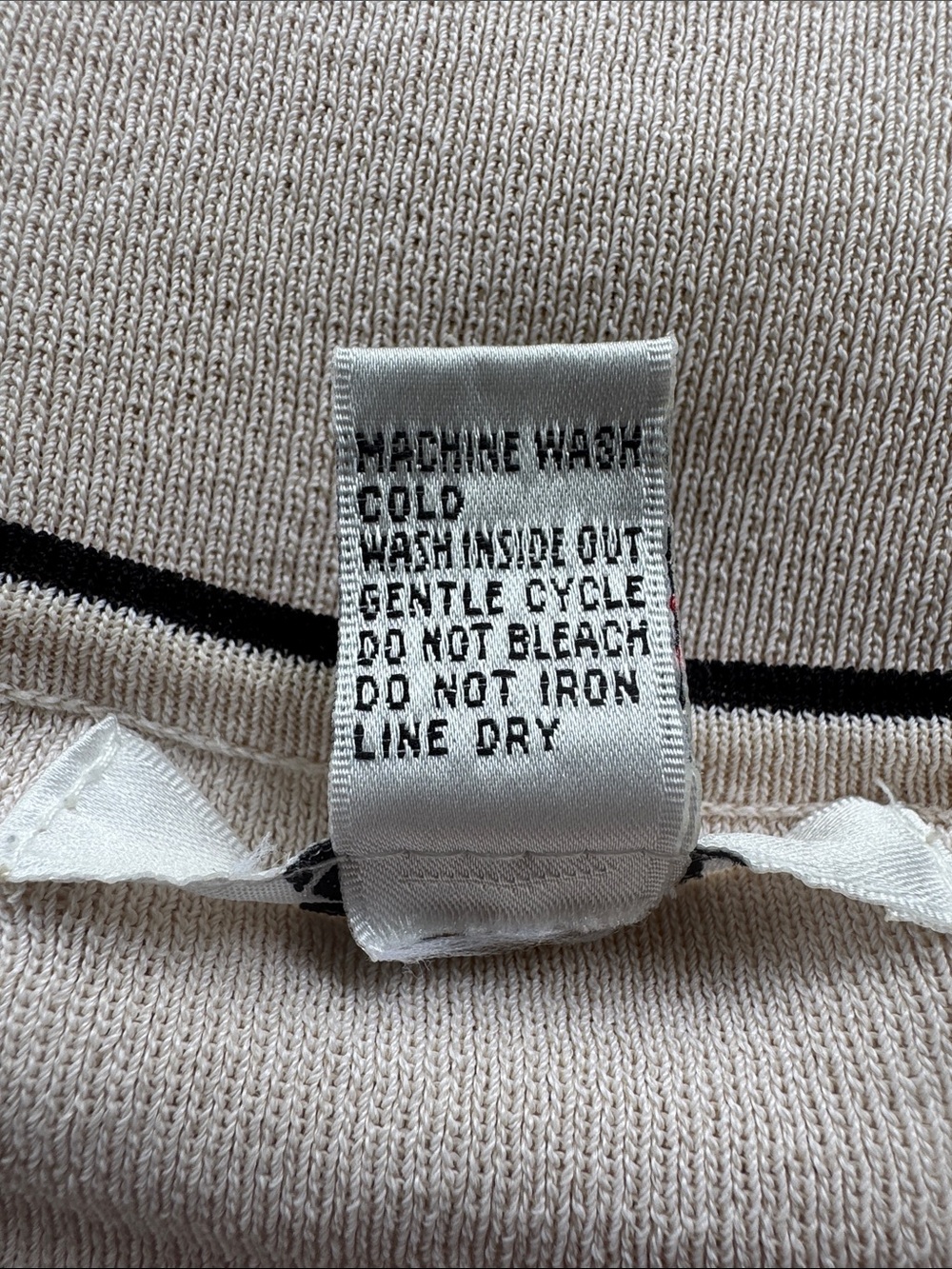 Vintage Carducci cream black stretch knit short sleeve sweater top size large - Picture 9 of 9